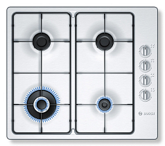 Газовая варочная панель Bosch PBH 615B80E на 4 конфорки, шириной 58 см, нержавеющая сталь