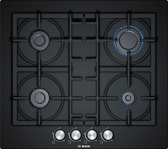 Газовая варочная панель Bosch PNP6B6O90R на 4 конфорки, шириной 59 см, черный Газовая варочная панель Bosch PNP6B6O90R на 4 конфорки, шириной 59 см, черный