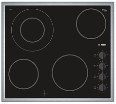 Электрическая варочная панель Bosch PKF645CA1E на 4 конфорки, шириной 58.3 см, черный Электрическая варочная панель Bosch PKF645CA1E на 4 конфорки, шириной 58.3 см, черный