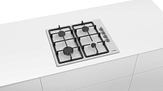 Газовая варочная панель Bosch PBP 6C2B90 на 4 конфорки, шириной 58 см, белый Газовая варочная панель Bosch PBP 6C2B90 на 4 конфорки, шириной 58 см, белый