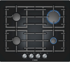 Газовая варочная панель Bosch PPP 616C91 R на 4 конфорки, шириной 59 см, черный Газовая варочная панель Bosch PPP 616C91 R на 4 конфорки, шириной 59 см, черный