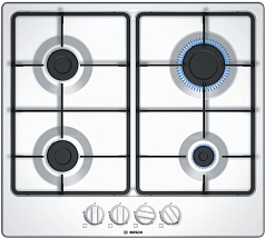 Газовая варочная панель Bosch PGP6B2B60R на 4 конфорки, шириной 58.2 см, белый