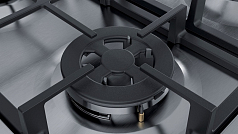 Газовая варочная панель Bosch PBH6C5B95R на 4 конфорки, шириной 58 см, нержавеющая сталь