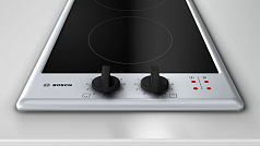 Электрическая варочная панель Bosch PKE345CA2E на 2 конфорки, шириной 28.8 см, нержавеющая сталь Электрическая варочная панель Bosch PKE345CA2E на 2 конфорки, шириной 28.8 см, нержавеющая сталь