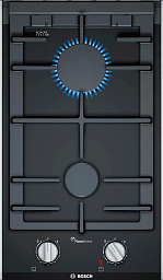 Газовая варочная панель Bosch PRB3A6D70M на 2 конфорки, шириной 30.6 см, черный