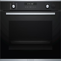 Духовой шкаф Bosch HRG2382S1 , электрический, шириной 59.4 см, черный, EcoClean очистка