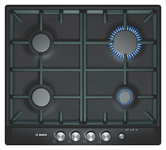 Газовая варочная панель Bosch PCP 616 M90E на 4 конфорки, шириной 58.2 см, черный