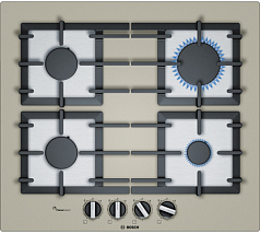 Газовая варочная панель Bosch PPP6A8B90 на 4 конфорки, шириной 59 см, кварц