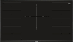 Индукционная варочная панель Bosch PXV975DC1E на 5 конфорки, шириной 91.6 см, черный Индукционная варочная панель Bosch PXV975DC1E на 5 конфорки, шириной 91.6 см, черный