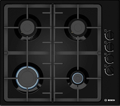 Газовая варочная панель Bosch PBP6C6B93R на 4 конфорки, шириной 58 см, черный