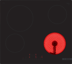Электрическая варочная панель Bosch PKE611FP2R на 4 конфорки, шириной 59.2 см, черный