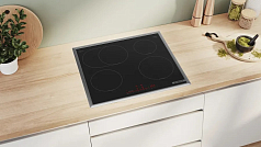 Индукционная варочная панель Bosch PIF645HB1E на 4 конфорки, шириной 58.3 см, черный Индукционная варочная панель Bosch PIF645HB1E на 4 конфорки, шириной 58.3 см, черный