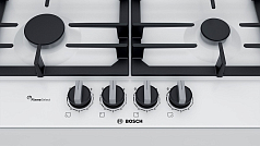 Газовая варочная панель Bosch PCP6A2B95R на 4 конфорки, шириной 58.2 см, белый Газовая варочная панель Bosch PCP6A2B95R на 4 конфорки, шириной 58.2 см, белый