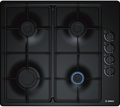 Газовая варочная панель Bosch PBP6B6B60R на 4 конфорки, шириной 58 см, черный